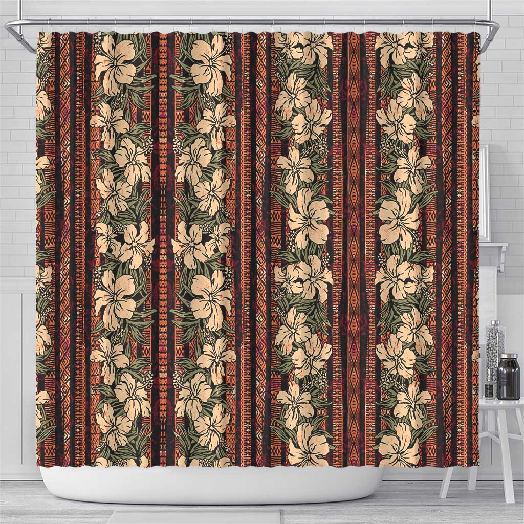 Hawaii Hibiscus Shower Curtain Retro Style - Polynesian Pride