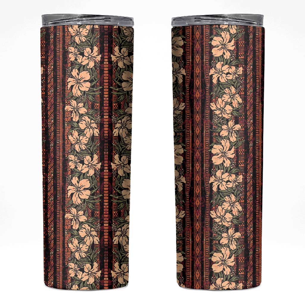 Hawaii Hibiscus Skinny Tumbler Retro Style - Polynesian Pride