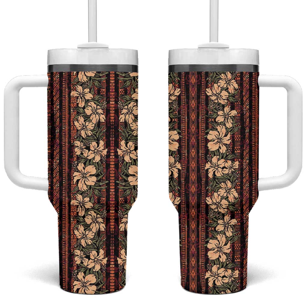 Hawaii Hibiscus Tumbler With Handle Retro Style - Polynesian Pride