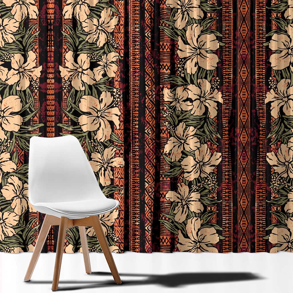 Hawaii Hibiscus Window Curtain Retro Style - Polynesian Pride