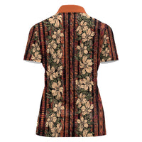 Hawaii Hibiscus Women Polo Shirt Retro Style - Polynesian Pride