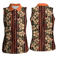 Hawaii Hibiscus Women Sleeveless Polo Shirt Retro Style - Polynesian Pride