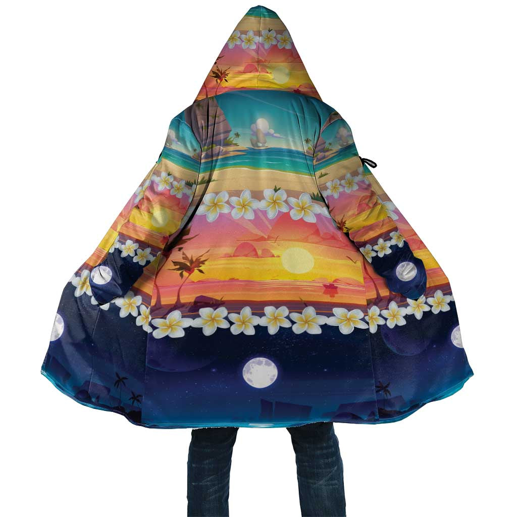 Hawaii Beach Landscape Time-Lapse Cloak Tropical Plumeria Flowers - Polynesian Pride