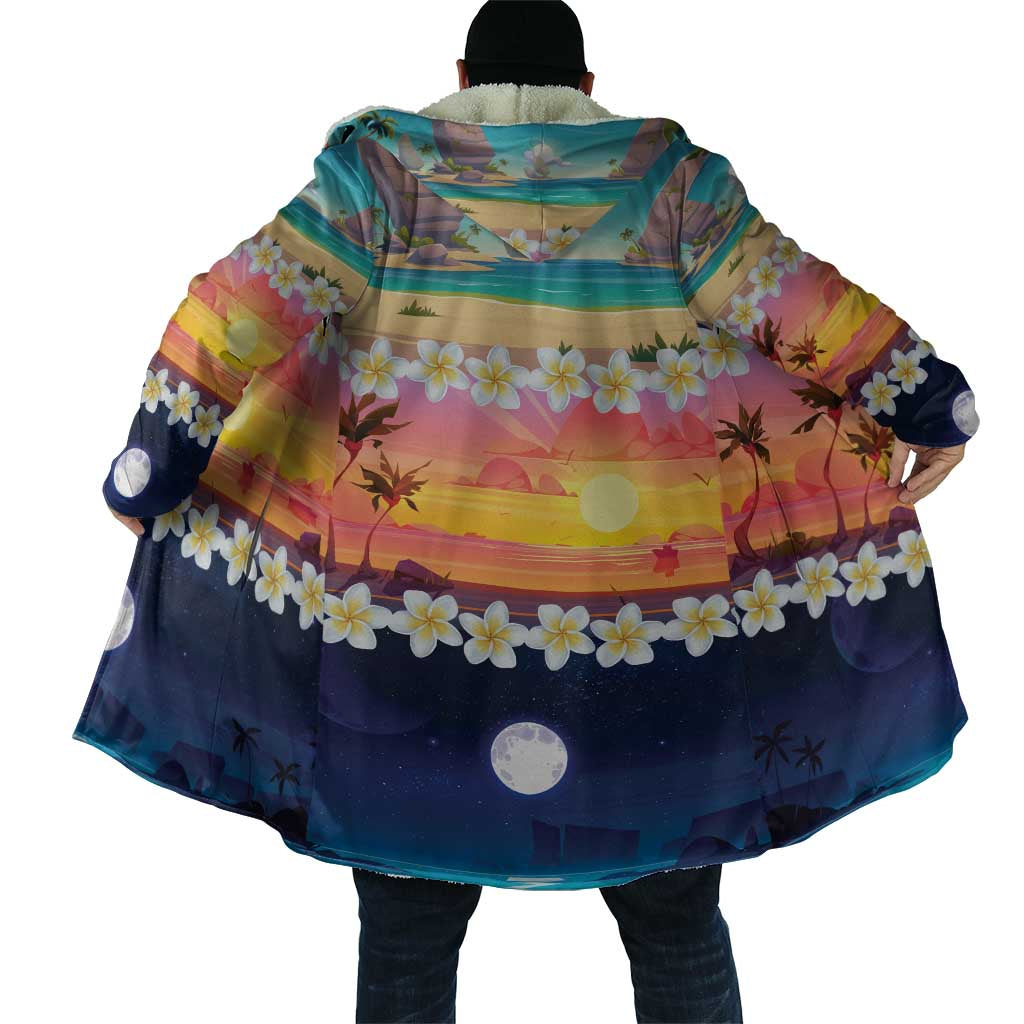 Hawaii Beach Landscape Time-Lapse Cloak Tropical Plumeria Flowers - Polynesian Pride