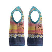 Hawaii Beach Landscape Time-Lapse Christmas Knitted V-Neck Vest Tropical Plumeria Flowers - Polynesian Pride