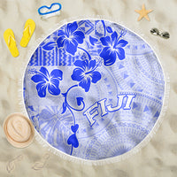 Fiji Masi With Hibiscus Tapa Tribal Beach Blanket Blue Pastel LT01 One Size 150cm Blue - Polynesian Pride