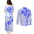 Fiji Masi With Hibiscus Tapa Tribal Couples Matching Puletasi Dress and Long Sleeve Button Shirt Blue Pastel LT01 - Polynesian Pride