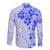 Fiji Masi With Hibiscus Tapa Tribal Family Matching Short Sleeve Bodycon Dress and Hawaiian Shirt Blue Pastel LT01 - Polynesian Pride