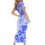Fiji Masi With Hibiscus Tapa Tribal Family Matching Short Sleeve Bodycon Dress and Hawaiian Shirt Blue Pastel LT01 - Polynesian Pride