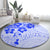 Fiji Masi With Hibiscus Tapa Tribal Round Carpet Blue Pastel LT01 - Polynesian Pride