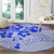 Fiji Masi With Hibiscus Tapa Tribal Round Carpet Blue Pastel LT01 - Polynesian Pride