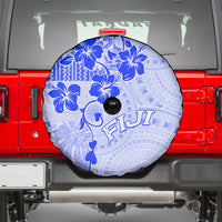 Fiji Masi With Hibiscus Tapa Tribal Spare Tire Cover Blue Pastel LT01 - Polynesian Pride