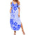 Fiji Masi With Hibiscus Tapa Tribal Summer Maxi Dress Blue Pastel LT01 Women Blue - Polynesian Pride