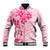 Fiji Masi With Hibiscus Tapa Tribal Baseball Jacket Pink Pastel LT01 Unisex Pink - Polynesian Pride