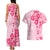 Fiji Masi With Hibiscus Tapa Tribal Couples Matching Tank Maxi Dress and Hawaiian Shirt Pink Pastel LT01 - Polynesian Pride
