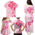 Fiji Masi With Hibiscus Tapa Tribal Family Matching Puletasi Dress and Hawaiian Shirt Pink Pastel LT01 - Polynesian Pride