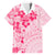 Fiji Masi With Hibiscus Tapa Tribal Family Matching Puletasi Dress and Hawaiian Shirt Pink Pastel LT01 Dad's Shirt - Short Sleeve Pink - Polynesian Pride