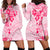 Fiji Masi With Hibiscus Tapa Tribal Hoodie Dress Pink Pastel LT01 - Polynesian Pride