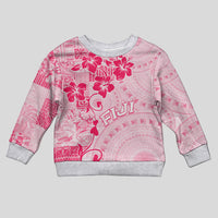 Fiji Masi With Hibiscus Tapa Tribal Kid Ugly Christmas Sweater Pink Pastel LT01 Kid Pink - Polynesian Pride