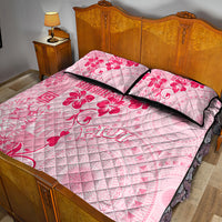 Fiji Masi With Hibiscus Tapa Tribal Quilt Bed Set Pink Pastel LT01 - Polynesian Pride