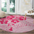 Fiji Masi With Hibiscus Tapa Tribal Round Carpet Pink Pastel LT01 - Polynesian Pride