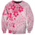 Fiji Masi With Hibiscus Tapa Tribal Sweatshirt Pink Pastel LT01 Unisex Pink - Polynesian Pride