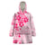 Fiji Masi With Hibiscus Tapa Tribal Wearable Blanket Hoodie Pink Pastel LT01 One Size Pink - Polynesian Pride