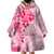 Fiji Masi With Hibiscus Tapa Tribal Wearable Blanket Hoodie Pink Pastel LT01 - Polynesian Pride