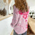 Fiji Masi With Hibiscus Tapa Tribal Women Casual Shirt Pink Pastel LT01 - Polynesian Pride