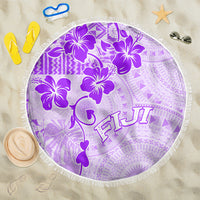 Fiji Masi With Hibiscus Tapa Tribal Beach Blanket Purple Pastel LT01 One Size 150cm Purple - Polynesian Pride
