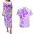 Fiji Masi With Hibiscus Tapa Tribal Couples Matching Puletasi Dress and Hawaiian Shirt Purple Pastel LT01 Purple - Polynesian Pride