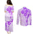 Fiji Masi With Hibiscus Tapa Tribal Couples Matching Puletasi Dress and Long Sleeve Button Shirt Purple Pastel LT01 - Polynesian Pride