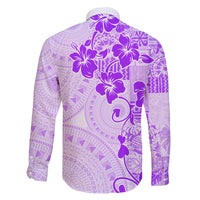 Fiji Masi With Hibiscus Tapa Tribal Family Matching Summer Maxi Dress and Hawaiian Shirt Purple Pastel LT01 - Polynesian Pride