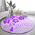 Fiji Masi With Hibiscus Tapa Tribal Round Carpet Purple Pastel LT01 - Polynesian Pride