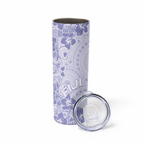 Fiji Masi With Hibiscus Tapa Tribal Skinny Tumbler Purple Pastel