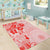 Fiji Masi With Hibiscus Tapa Tribal Area Rug Red Pastel LT01 - Polynesian Pride