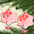 Fiji Masi With Hibiscus Tapa Tribal Ceramic Ornament Red Pastel LT01 Snow Flake Red - Polynesian Pride
