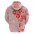 Fiji Masi With Hibiscus Tapa Tribal Hoodie Red Pastel LT01 - Polynesian Pride