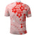 Fiji Masi With Hibiscus Tapa Tribal Polo Shirt Red Pastel LT01 - Polynesian Pride