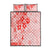 Fiji Masi With Hibiscus Tapa Tribal Quilt Bed Set Red Pastel LT01 Red - Polynesian Pride