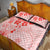 Fiji Masi With Hibiscus Tapa Tribal Quilt Bed Set Red Pastel LT01 - Polynesian Pride