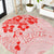 Fiji Masi With Hibiscus Tapa Tribal Round Carpet Red Pastel LT01 Red - Polynesian Pride