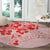 Fiji Masi With Hibiscus Tapa Tribal Round Carpet Red Pastel LT01 - Polynesian Pride