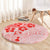 Fiji Masi With Hibiscus Tapa Tribal Round Carpet Red Pastel LT01 - Polynesian Pride