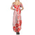 Fiji Masi With Hibiscus Tapa Tribal Summer Maxi Dress Red Pastel LT01 - Polynesian Pride