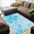 Fiji Masi With Hibiscus Tapa Tribal Area Rug Sky Blue Pastel LT01 - Polynesian Pride