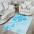 Fiji Masi With Hibiscus Tapa Tribal Area Rug Sky Blue Pastel LT01 - Polynesian Pride