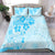 Fiji Masi With Hibiscus Tapa Tribal Bedding Set Sky Blue Pastel LT01 - Polynesian Pride