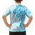 Fiji Masi With Hibiscus Tapa Tribal Family Matching Tank Maxi Dress and Hawaiian Shirt Sky Blue Pastel LT01 - Polynesian Pride