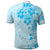 Fiji Masi With Hibiscus Tapa Tribal Polo Shirt Sky Blue Pastel LT01 - Polynesian Pride